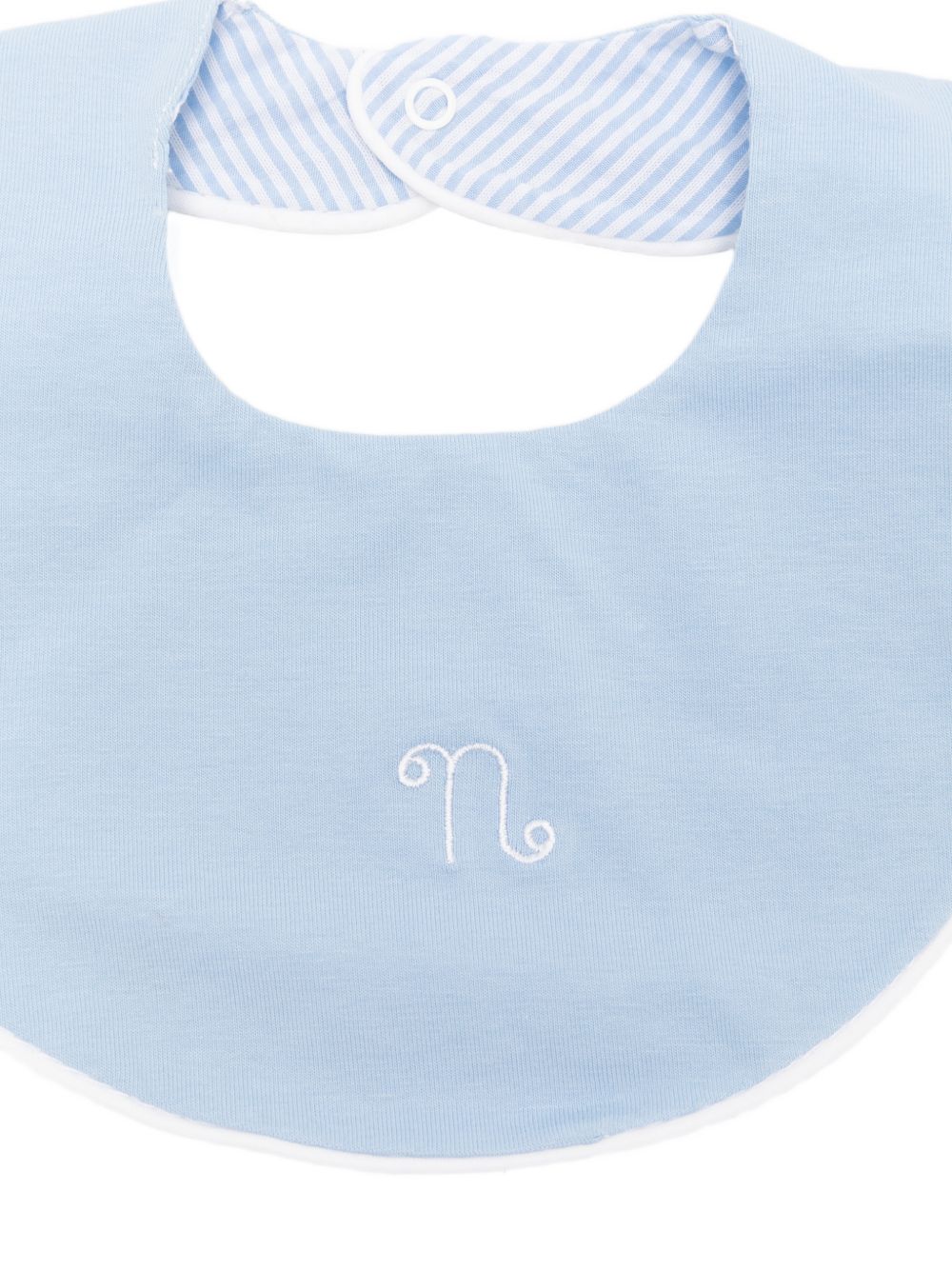 Bavaglino in cotone con fodera rigata E26130 AZZURRO NANAN KIDS 