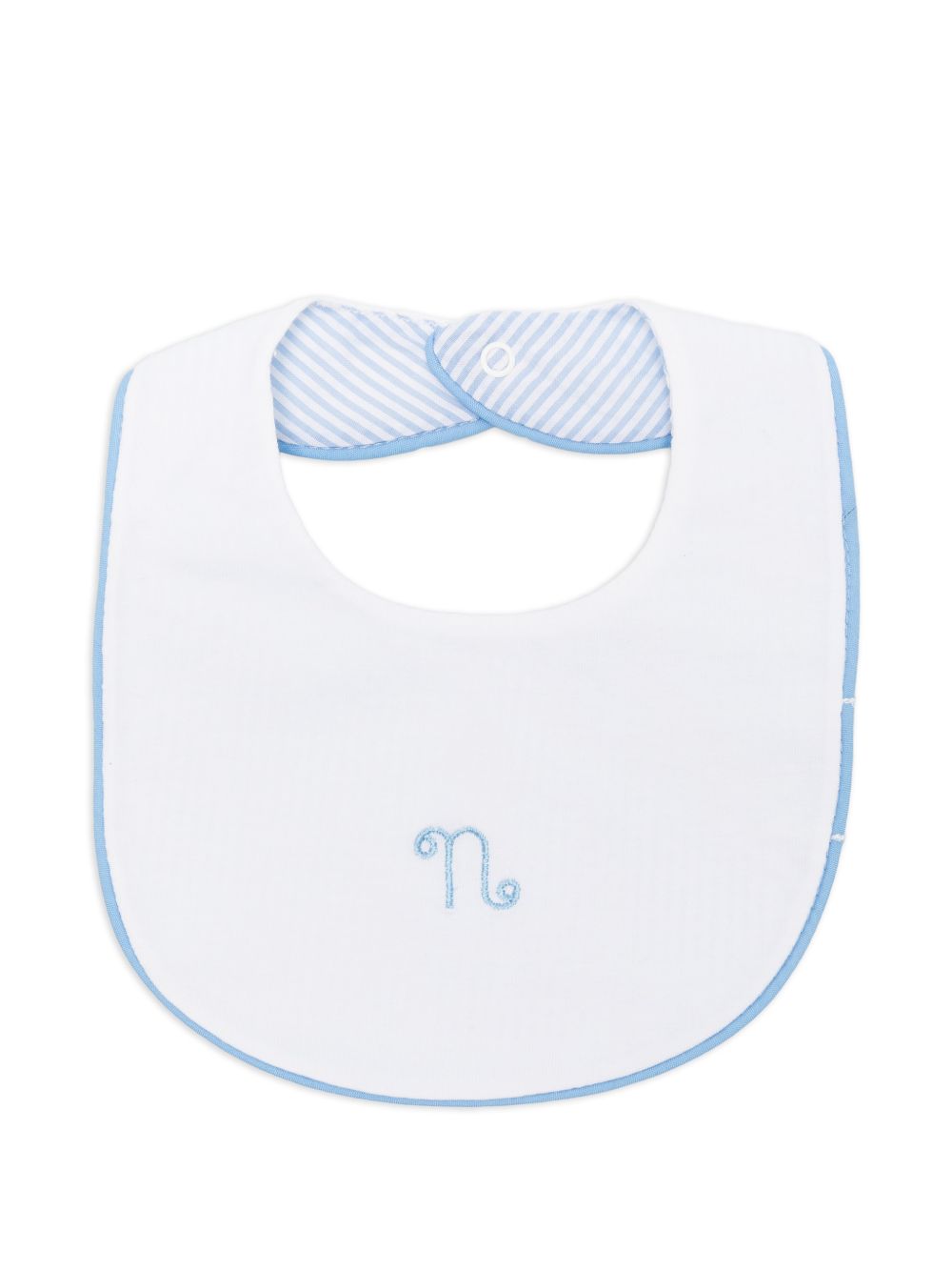 Bavaglino in cotone con fodera rigata E26130 BIANCO NANAN KIDS 