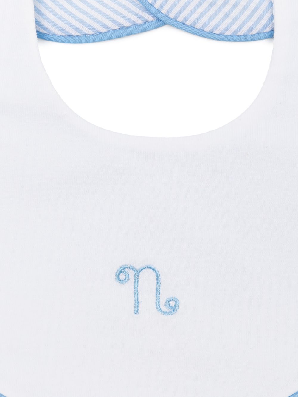 Bavaglino in cotone con fodera rigata E26130 BIANCO NANAN KIDS 