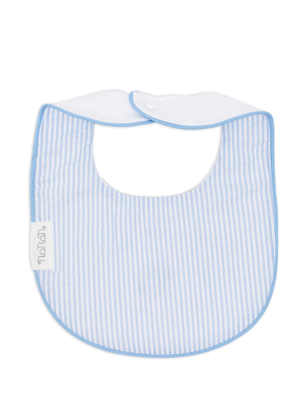 Bavaglino in cotone con fodera rigata E26130 BIANCO NANAN KIDS 