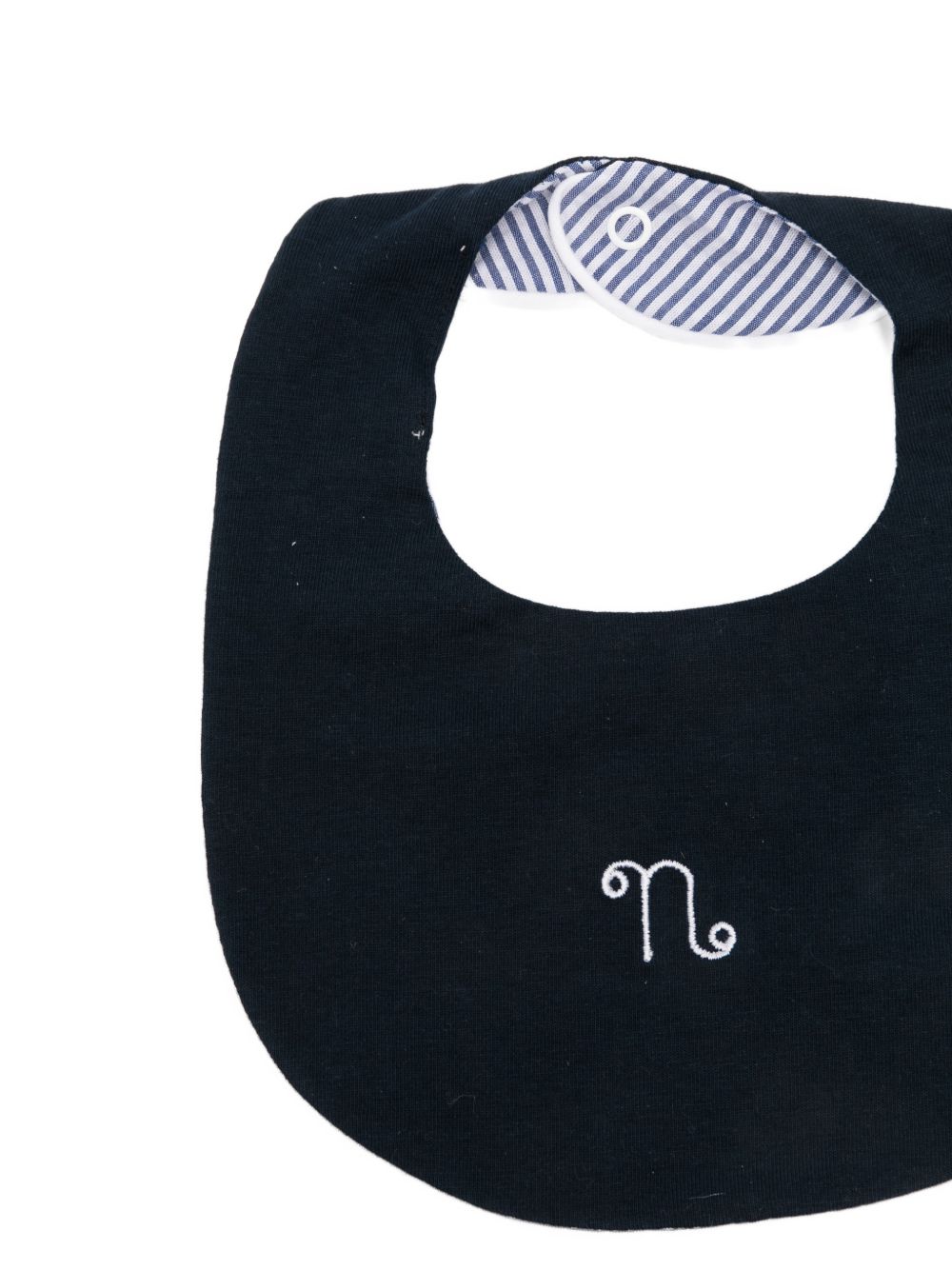Bavaglino in cotone con fodera rigata E26130 BLU NANAN KIDS 