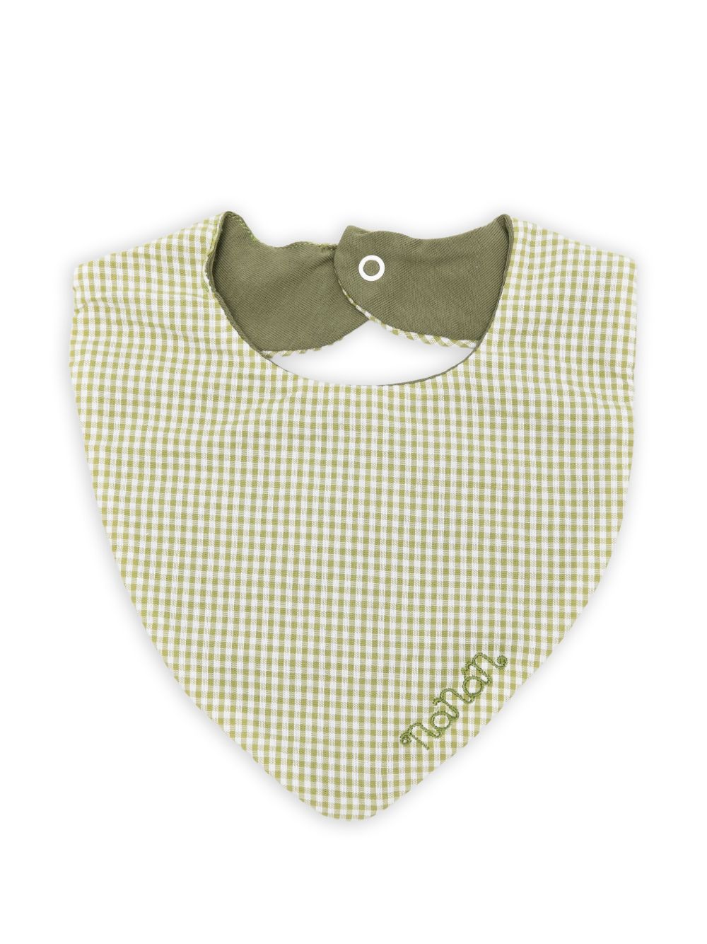 Bavaglino in cotone a quadretti vichy E26162 VERDE NANAN KIDS 