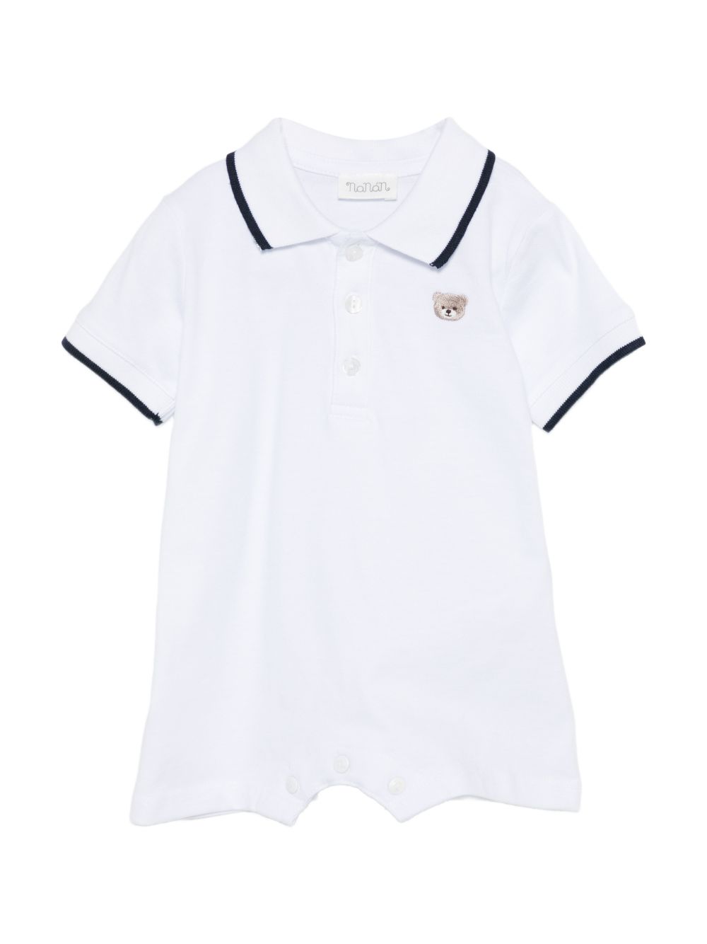 Pagliaccetto in cotone con orsetto E26171 BIANCO NANAN KIDS 