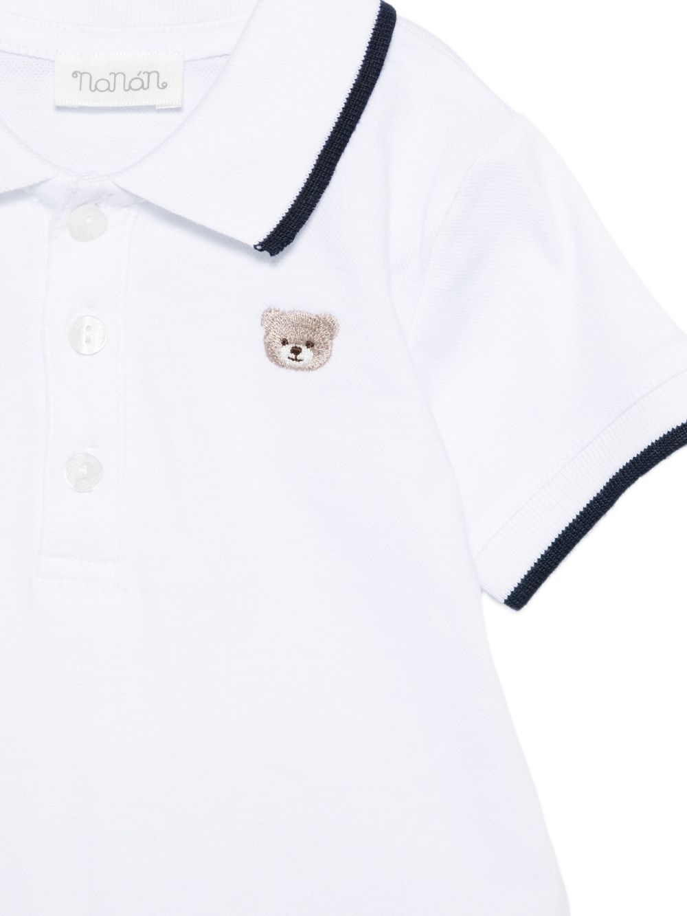 Pagliaccetto in cotone con orsetto E26171 BIANCO NANAN KIDS 