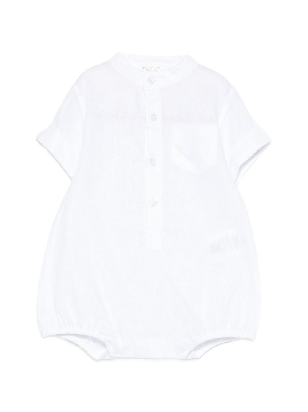 Body in lino e cotone colletto coreano E26172 BIANCO NANAN KIDS 