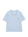Polo in cotone con colletto a contrasto