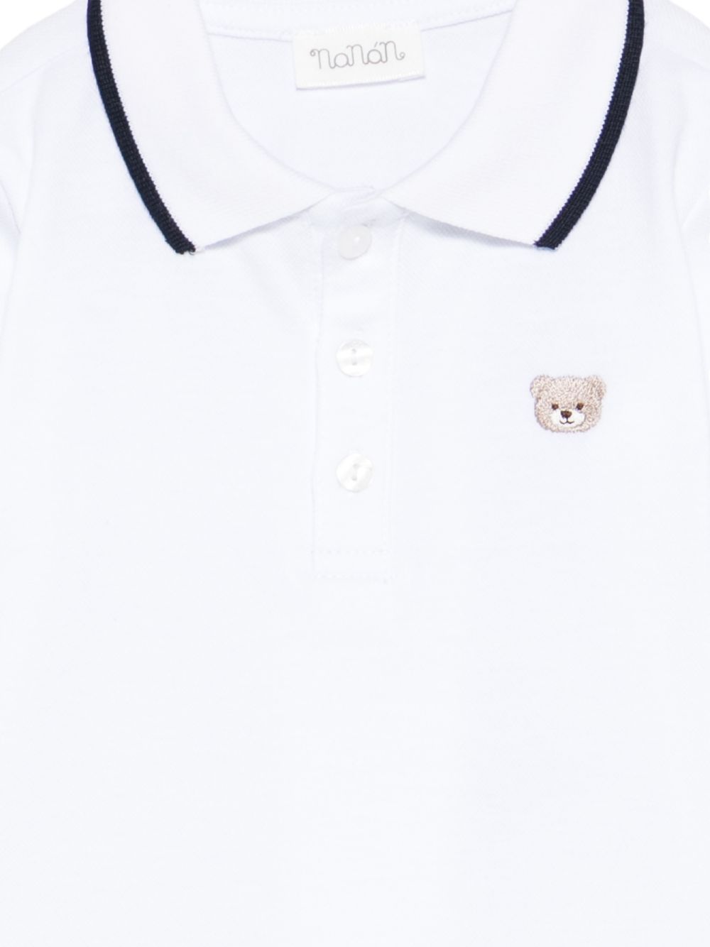 Polo in cotone con colletto a contrasto E26175 BIANCO NANAN KIDS 