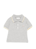 Polo in cotone con colletto a contrasto