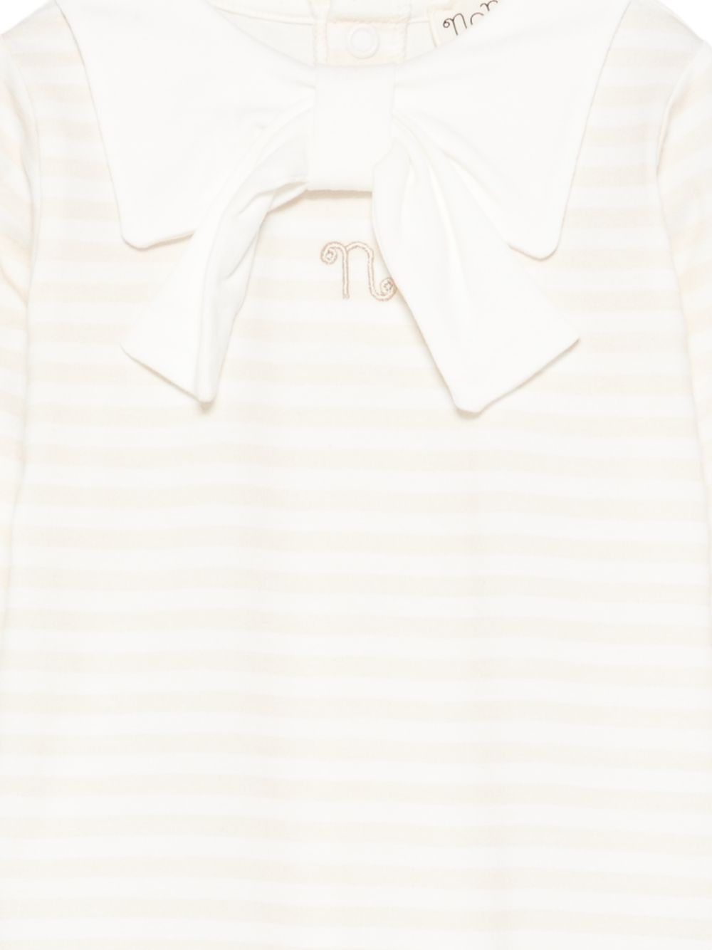 Tutina rigata con fiocco in cotone E26400 BEIGE NANAN KIDS 