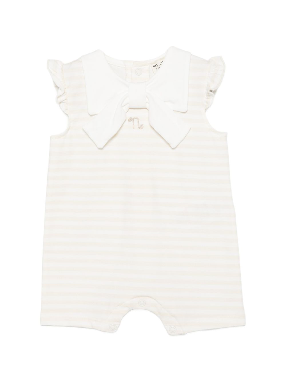 Tutina a righe in cotone con fiocco E26403 BEIGE NANAN KIDS 