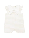 Tutina a righe in cotone con fiocco