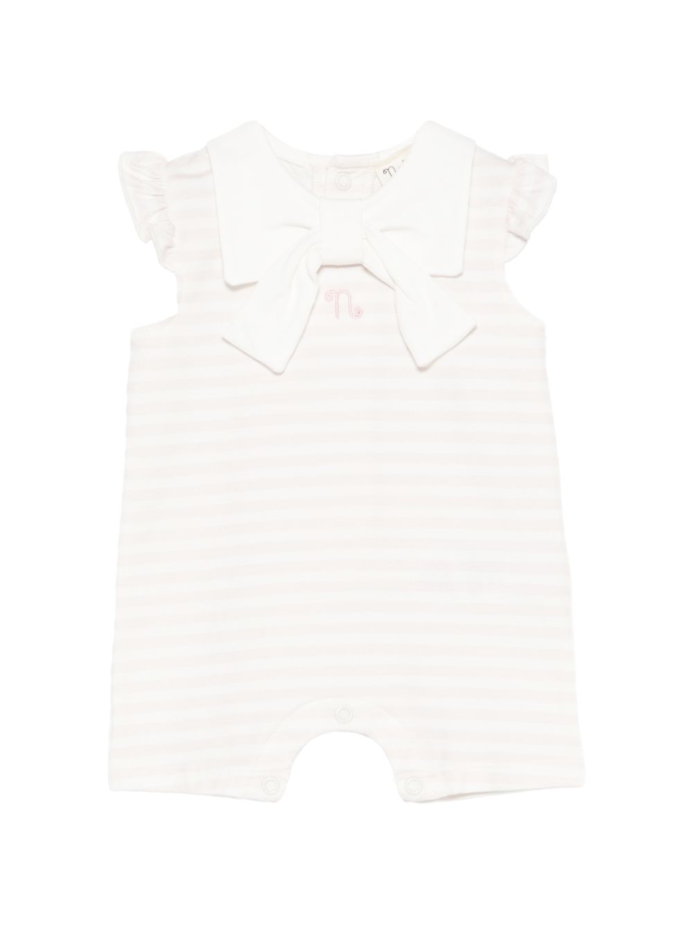 Tutina a righe in cotone con fiocco E26403 ROSA NANAN KIDS 