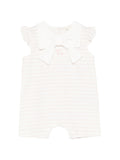 Tutina a righe in cotone con fiocco
