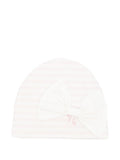 Cappello in cotone a righe con fiocco