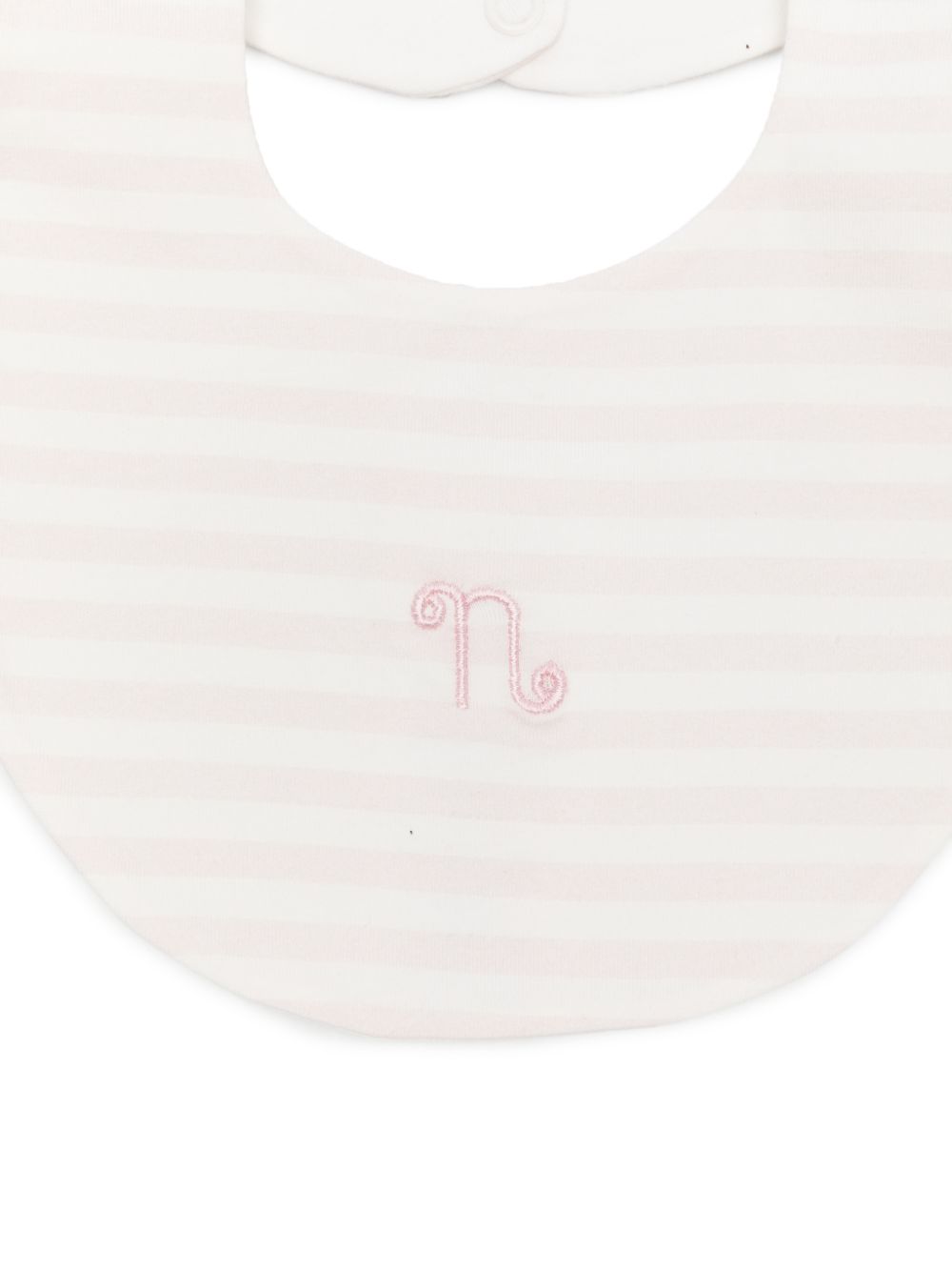 Bavaglino a righe in cotone con chiusura a bottoni E26406 ROSA NANAN KIDS 