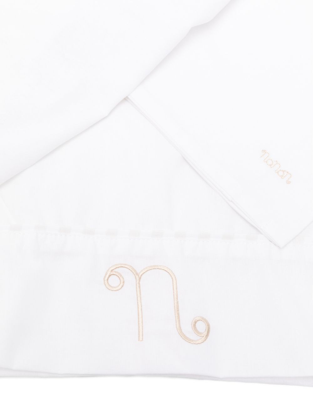 Set tre pezzi in cotone con ricamo E26407 BEIGE NANAN KIDS 