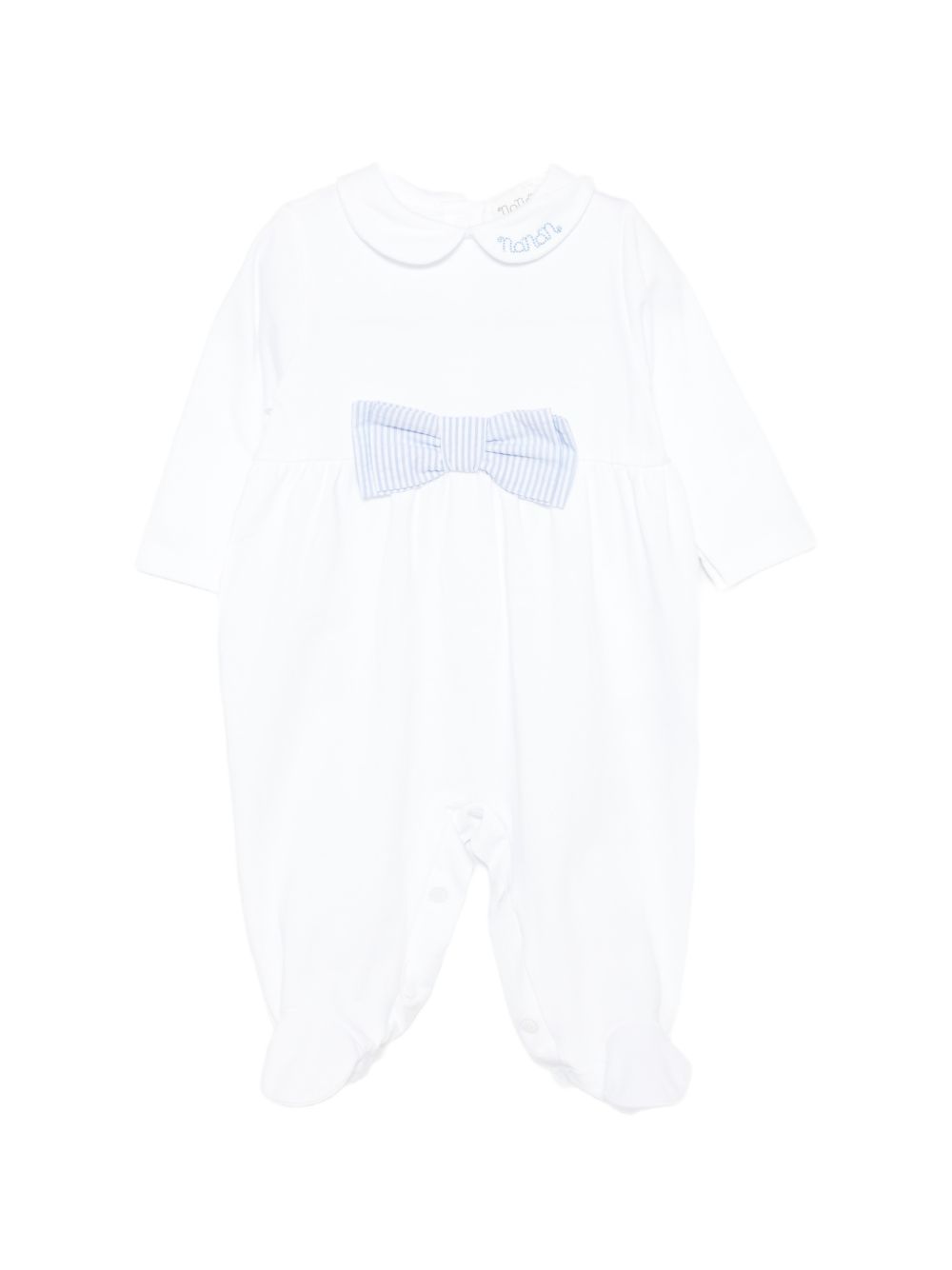 Tutina con colletto e fiocco a righe E26473 AZZURRO NANAN KIDS 