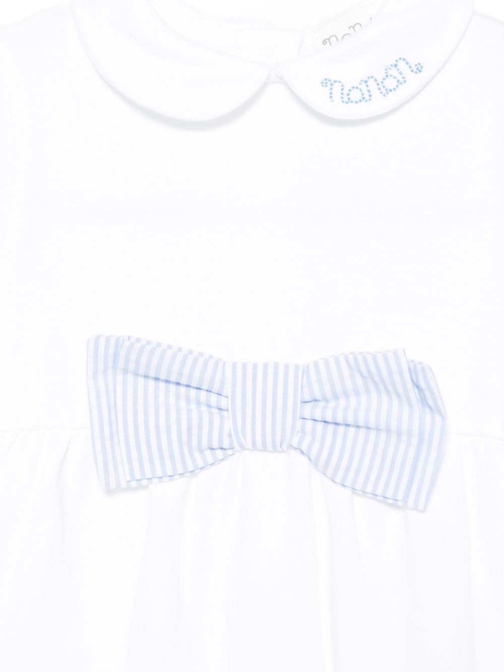 Tutina con colletto e fiocco a righe E26473 AZZURRO NANAN KIDS 