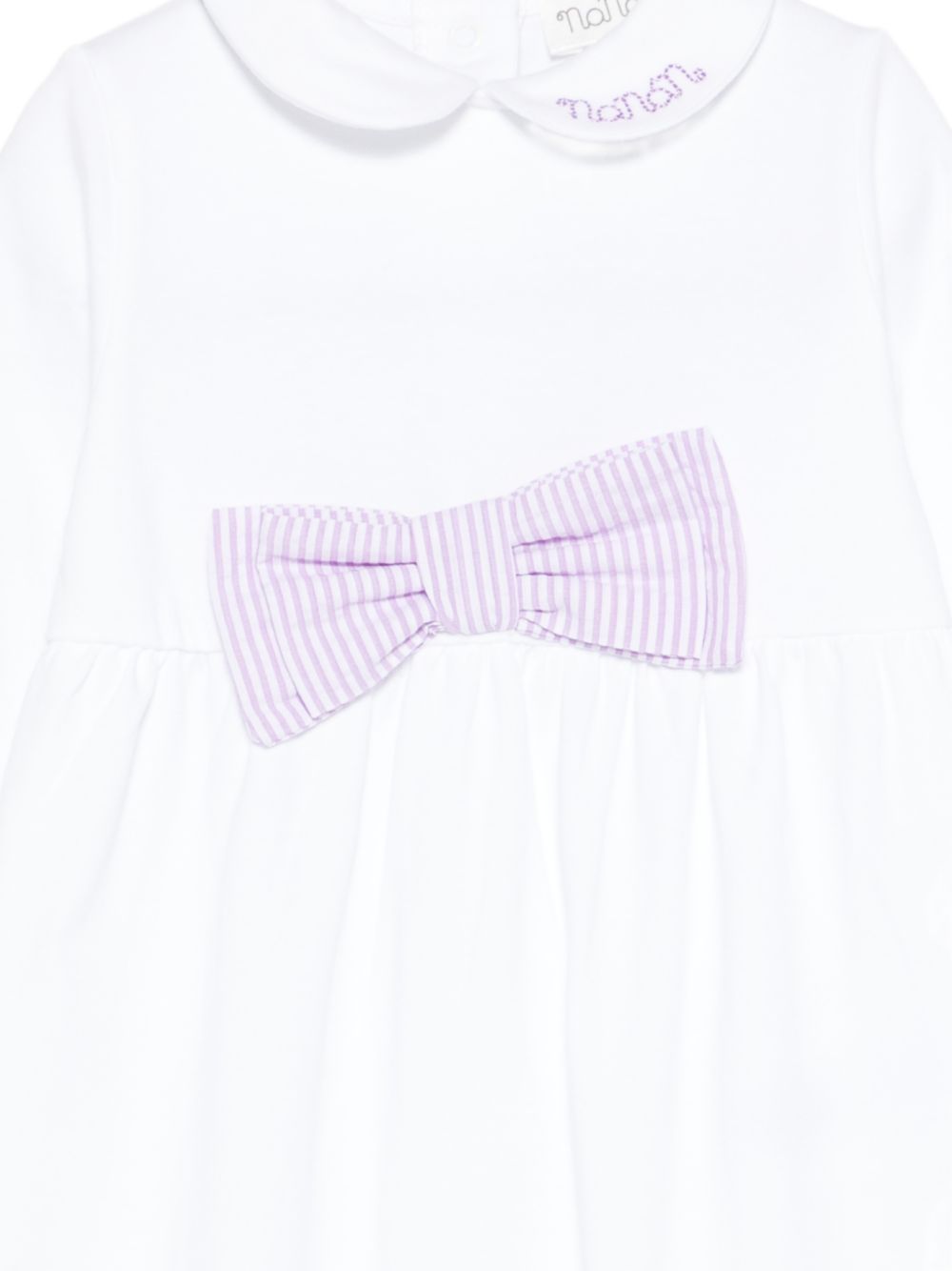 Tutina con colletto e fiocco a righe E26473 LILLA NANAN KIDS 