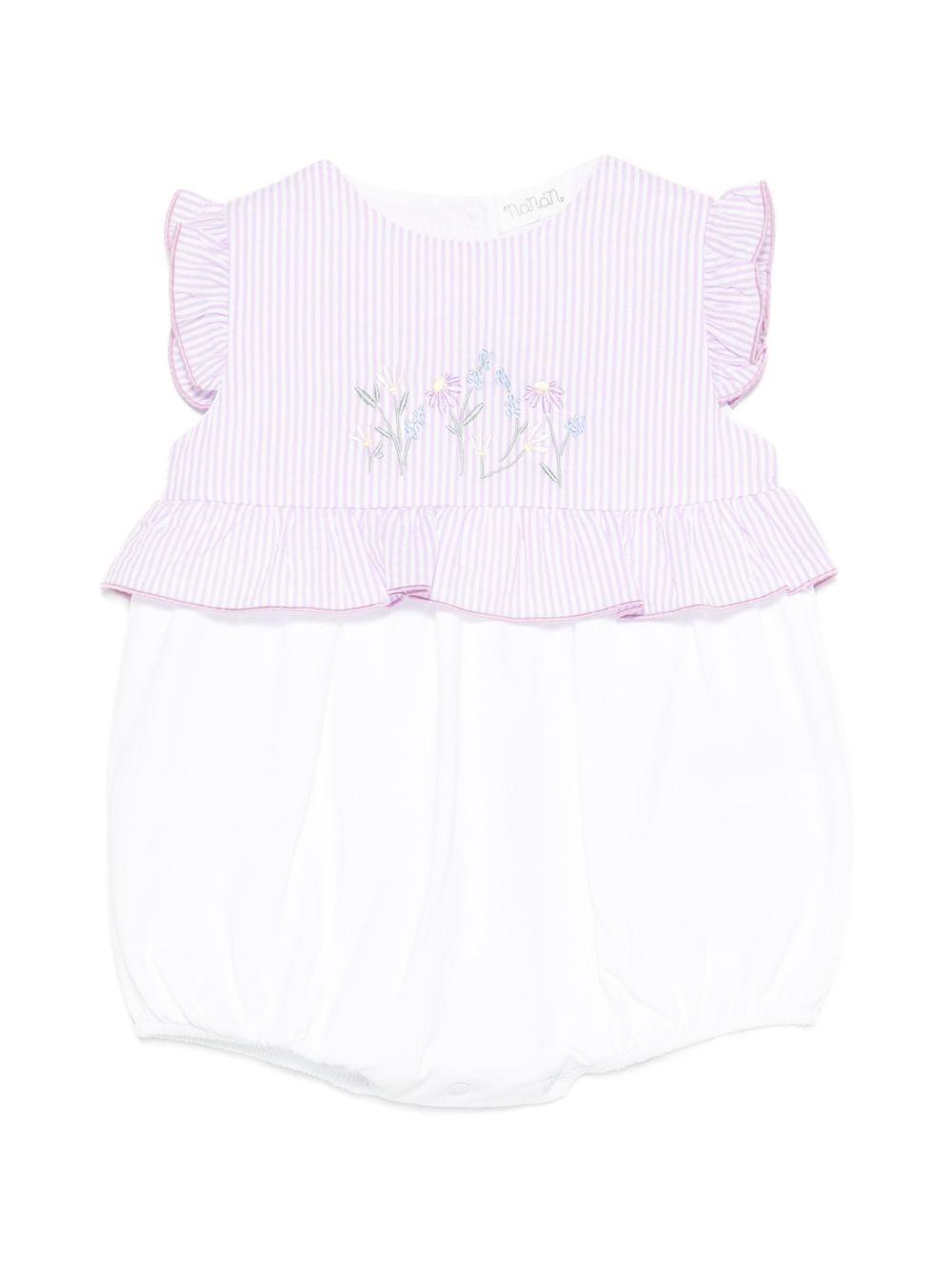 Completo in cotone con ricamo floreale E26474 LILLA NANAN KIDS 