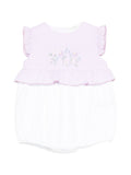 Completo in cotone con ricamo floreale