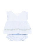 Completo abito e culotte in cotone a righe