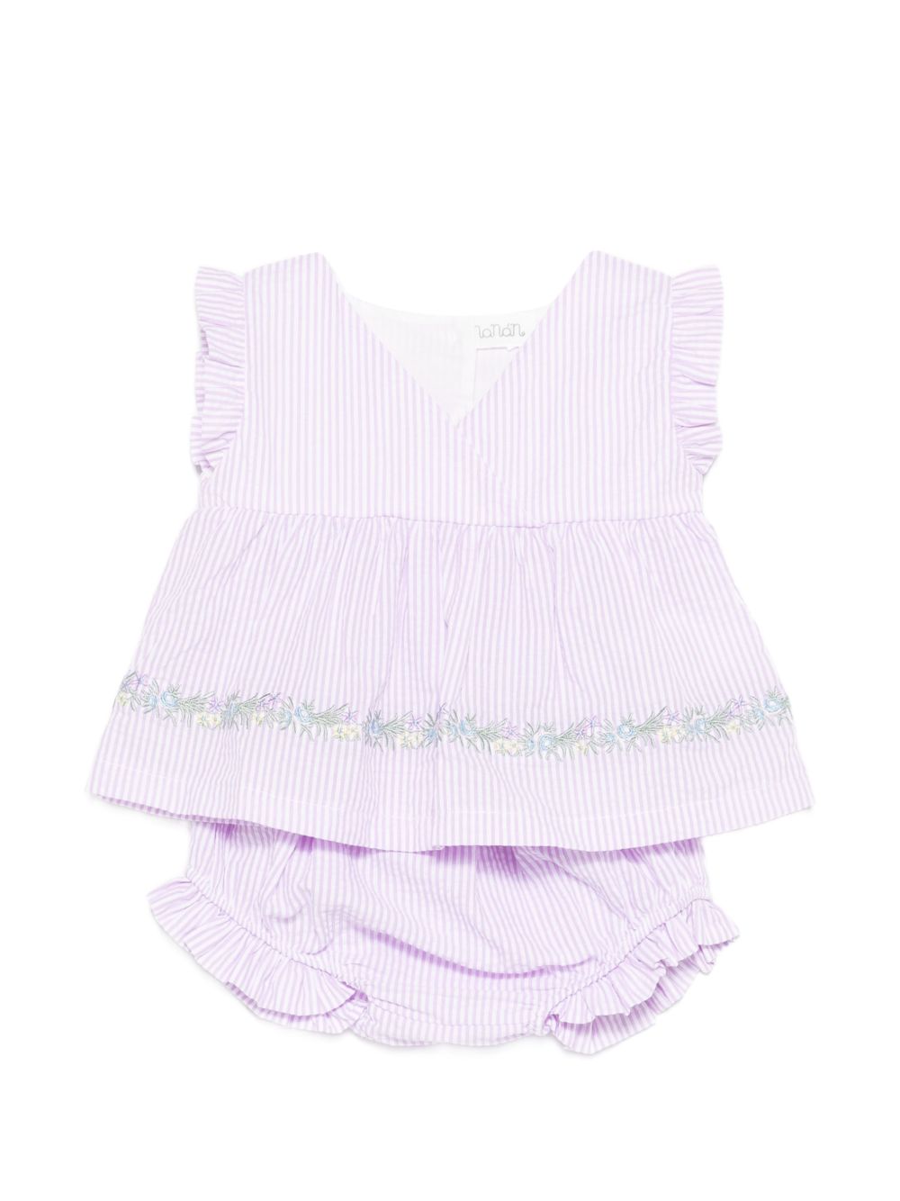 Set abito in cotone lavanda a righe E26475 LILLA NANAN KIDS 