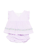 Set abito in cotone lavanda a righe
