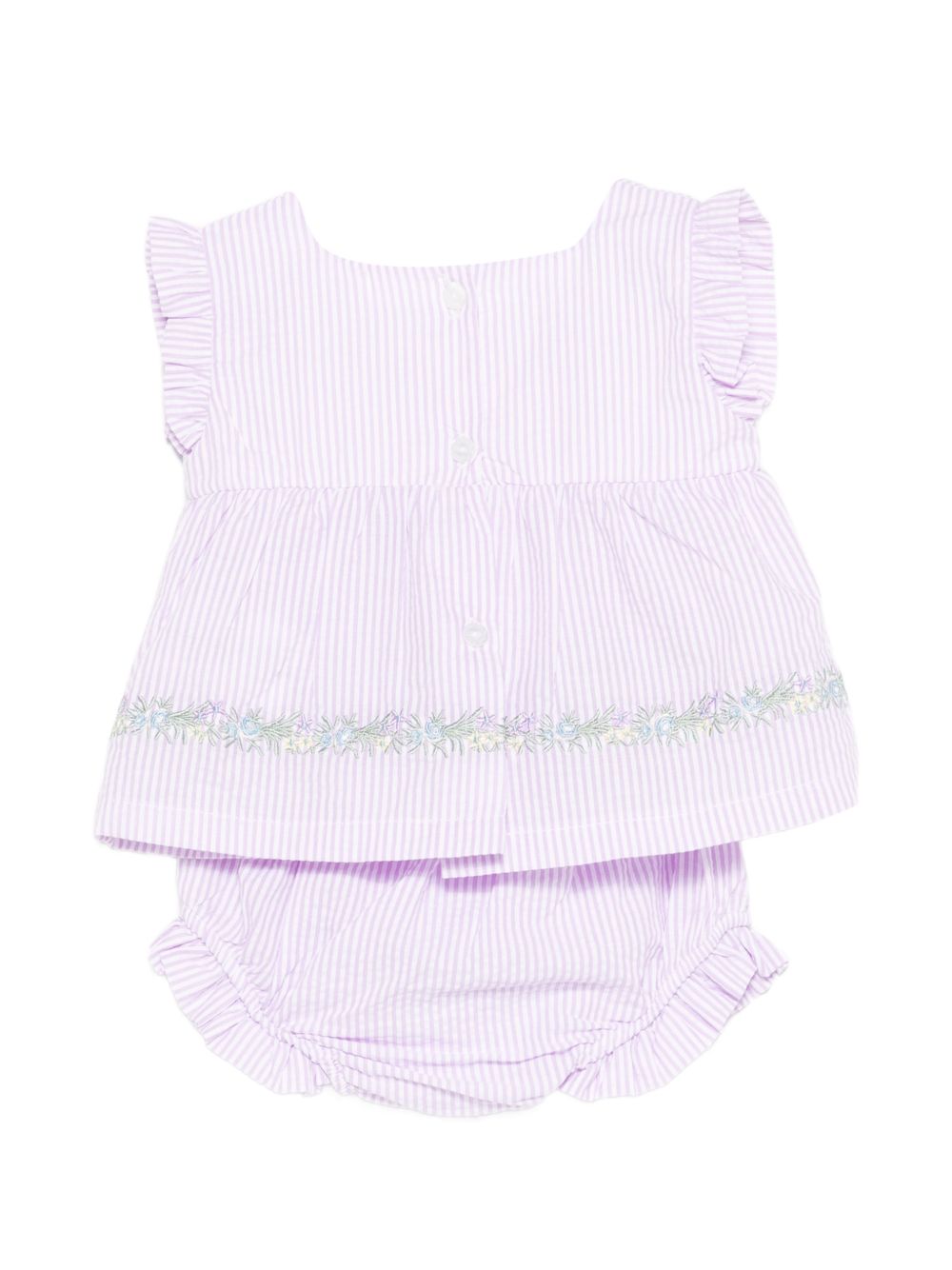 Set abito in cotone lavanda a righe E26475 LILLA NANAN KIDS 