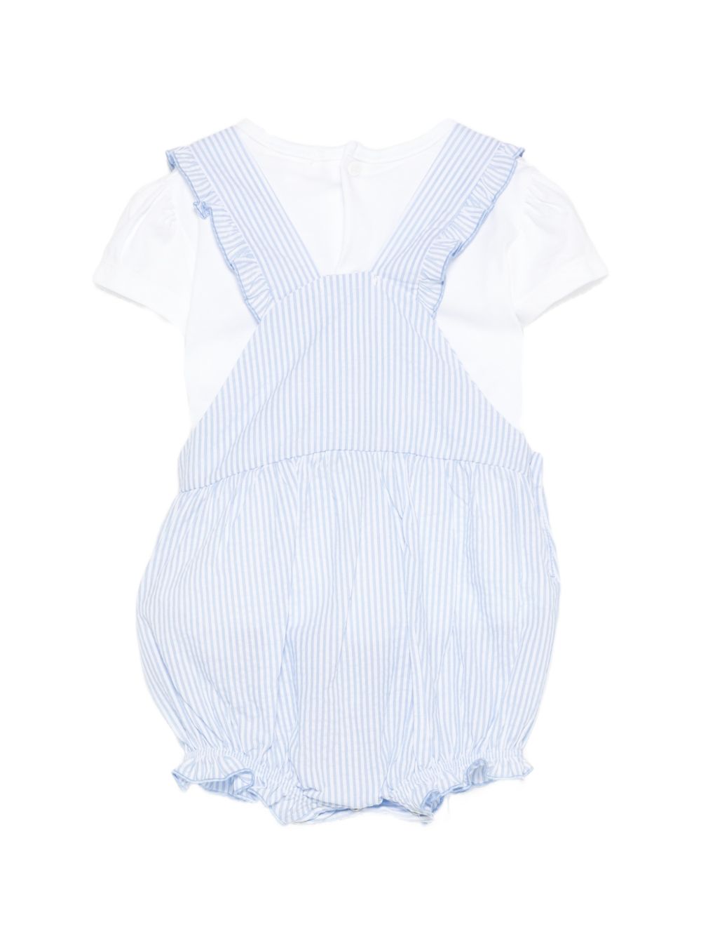 Set t-shirt e salopette a righe in cotone E26479 AZZURRO NANAN KIDS 