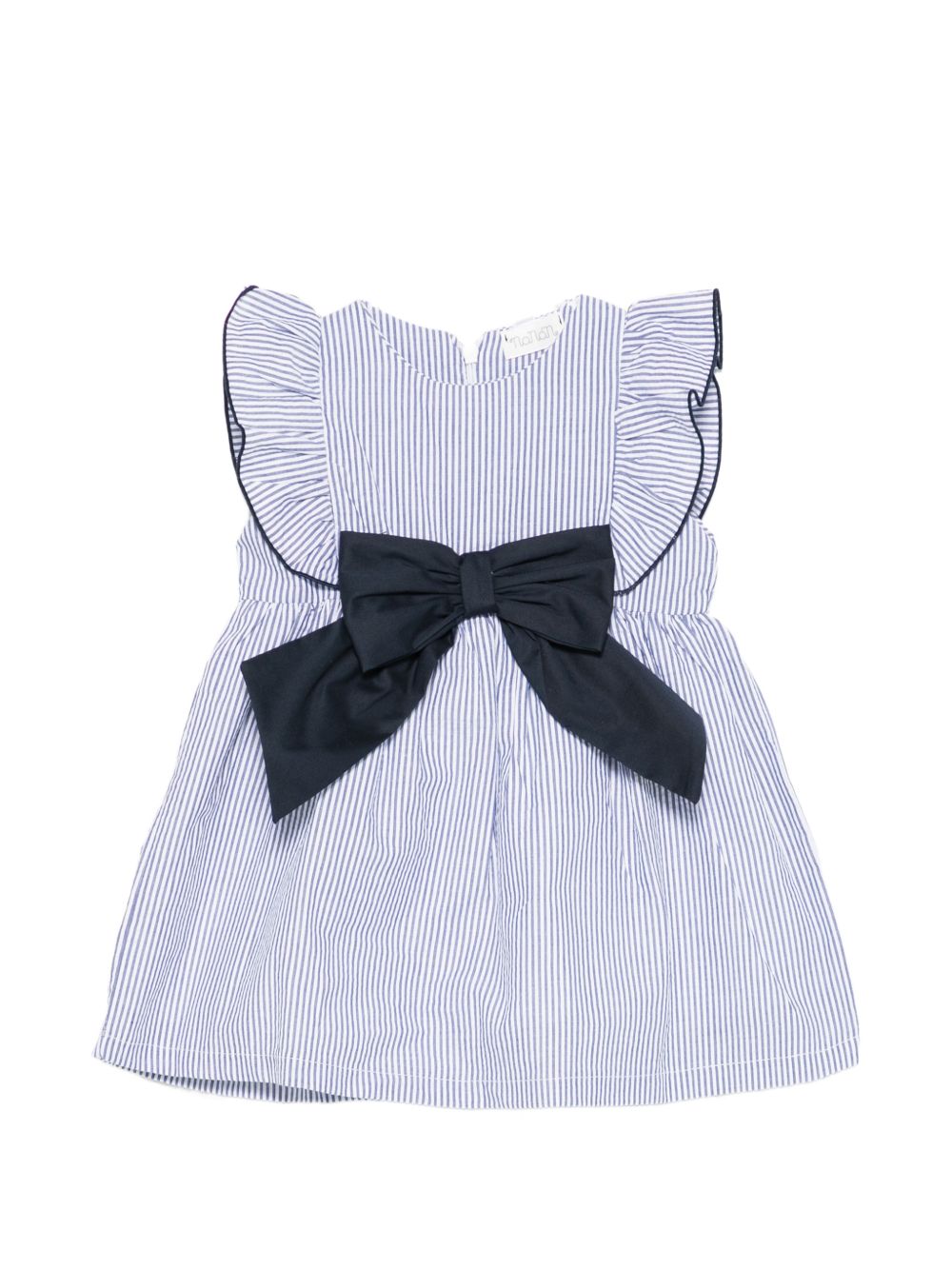 Abito in cotone a righe con fiocco E26485 BLU NANAN KIDS 
