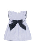 Abito in cotone a righe con fiocco