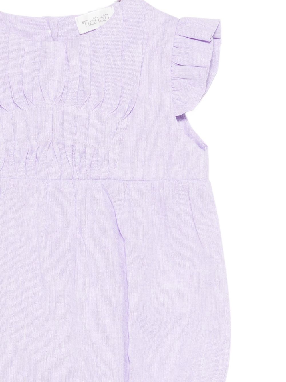 Pagliaccetto in lino lavanda con rouches E26507 LILLA NANAN KIDS 
