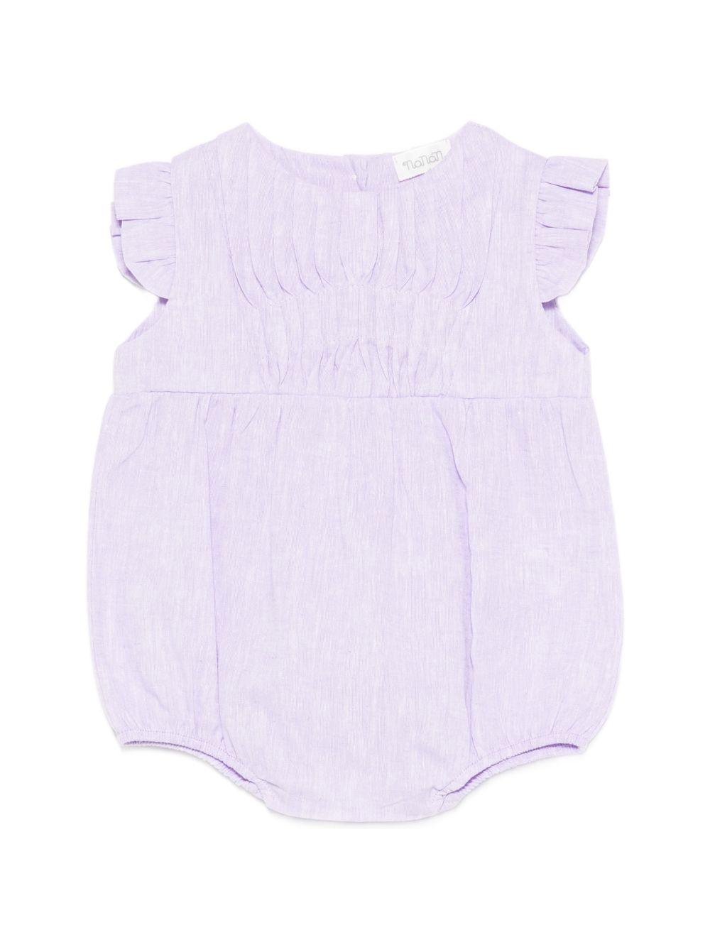 Pagliaccetto in lino lavanda con rouches E26507 LILLA NANAN KIDS 