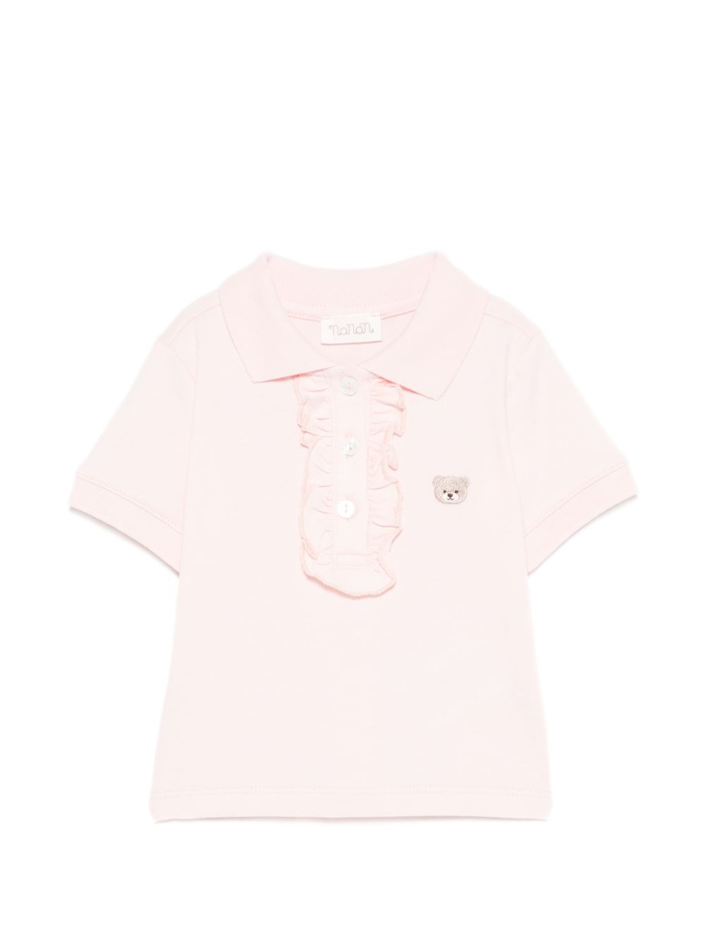 Polo in cotone con rouches E26509 ROSA NANAN KIDS 