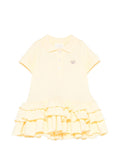 Abito polo in cotone con balze