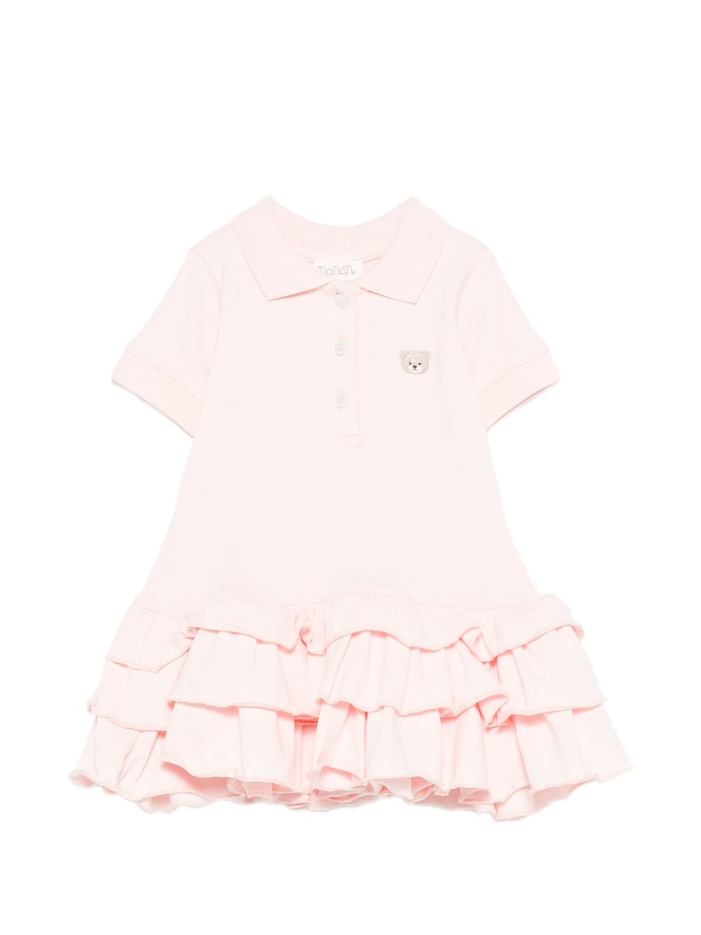 Abito polo in cotone con balze E26510 ROSA NANAN KIDS 