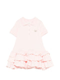 Abito polo in cotone con balze