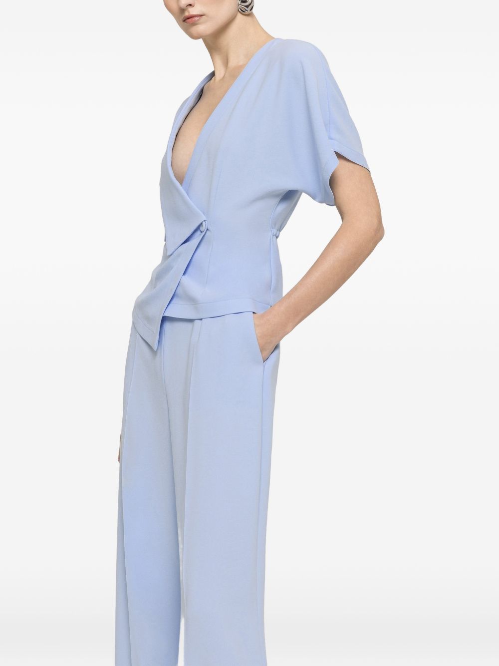 Top incrociato a maniche corte TOP16522 BLEU NISSA 