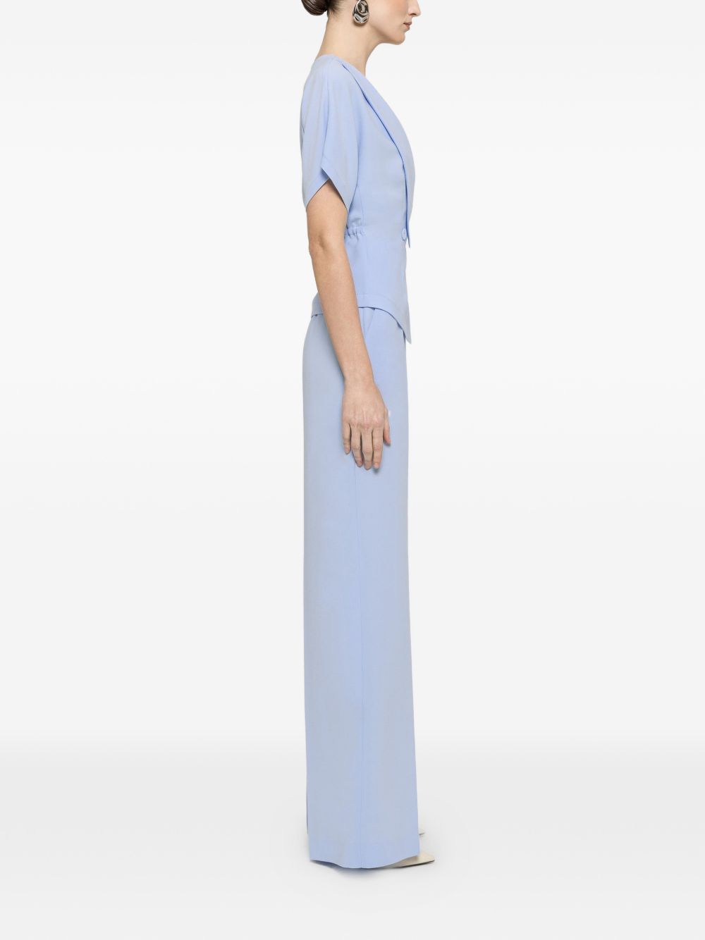 Top incrociato a maniche corte TOP16522 BLEU NISSA 