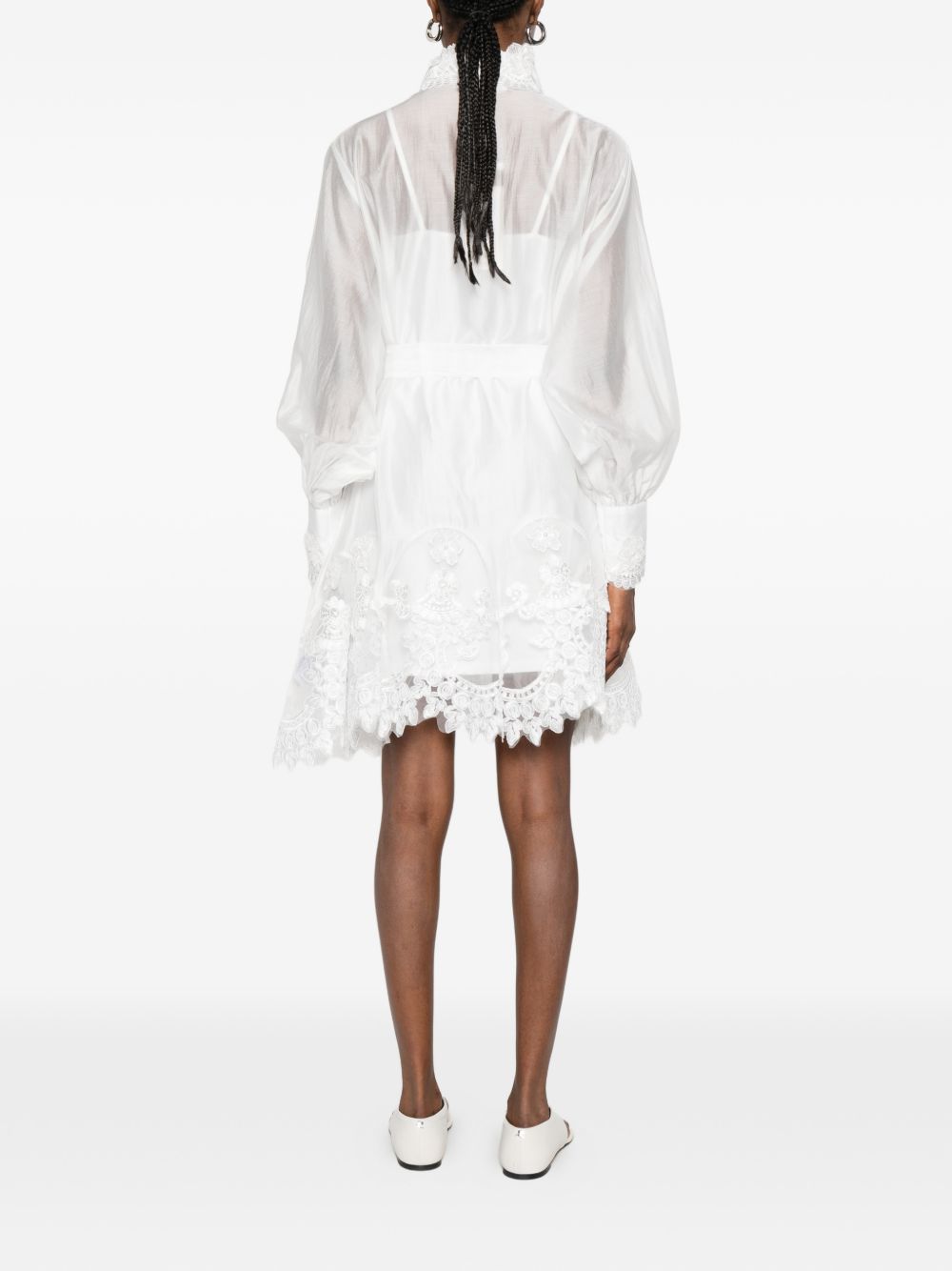 Abito camicia in viscosa con pizzo P26A123 100 PAPERLACE 