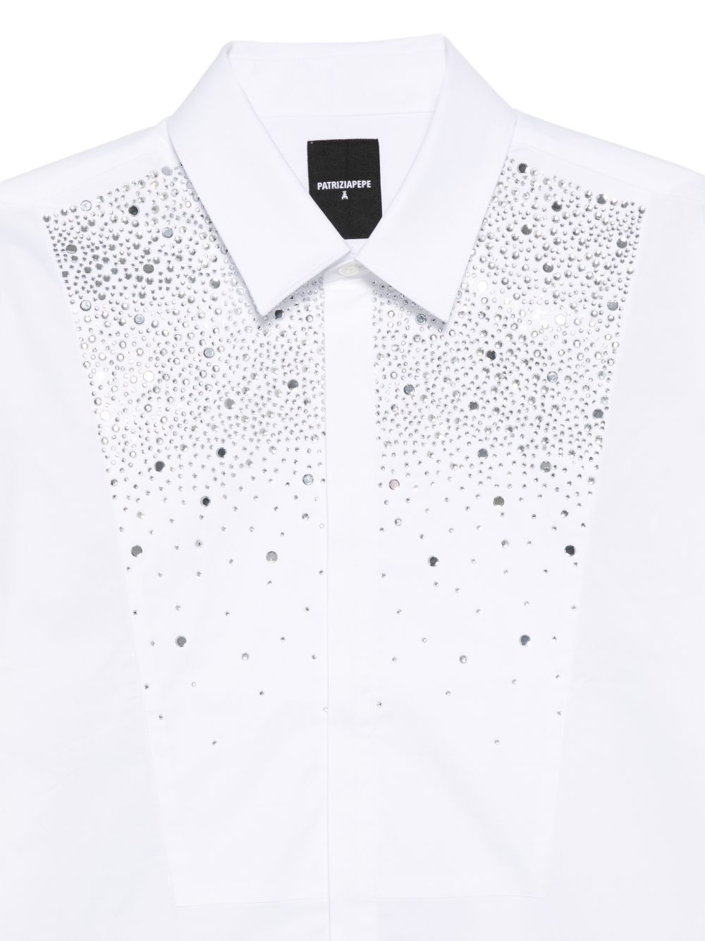 Camicia in cotone con cristalli 5C0339A1VX W103 PATRIZIA PEPE 