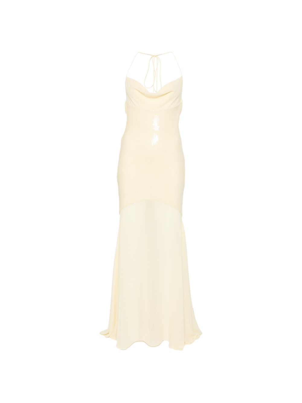 Abito in poliestere vanilla con paillettes 8A1628J401 Y478 PATRIZIA PEPE 