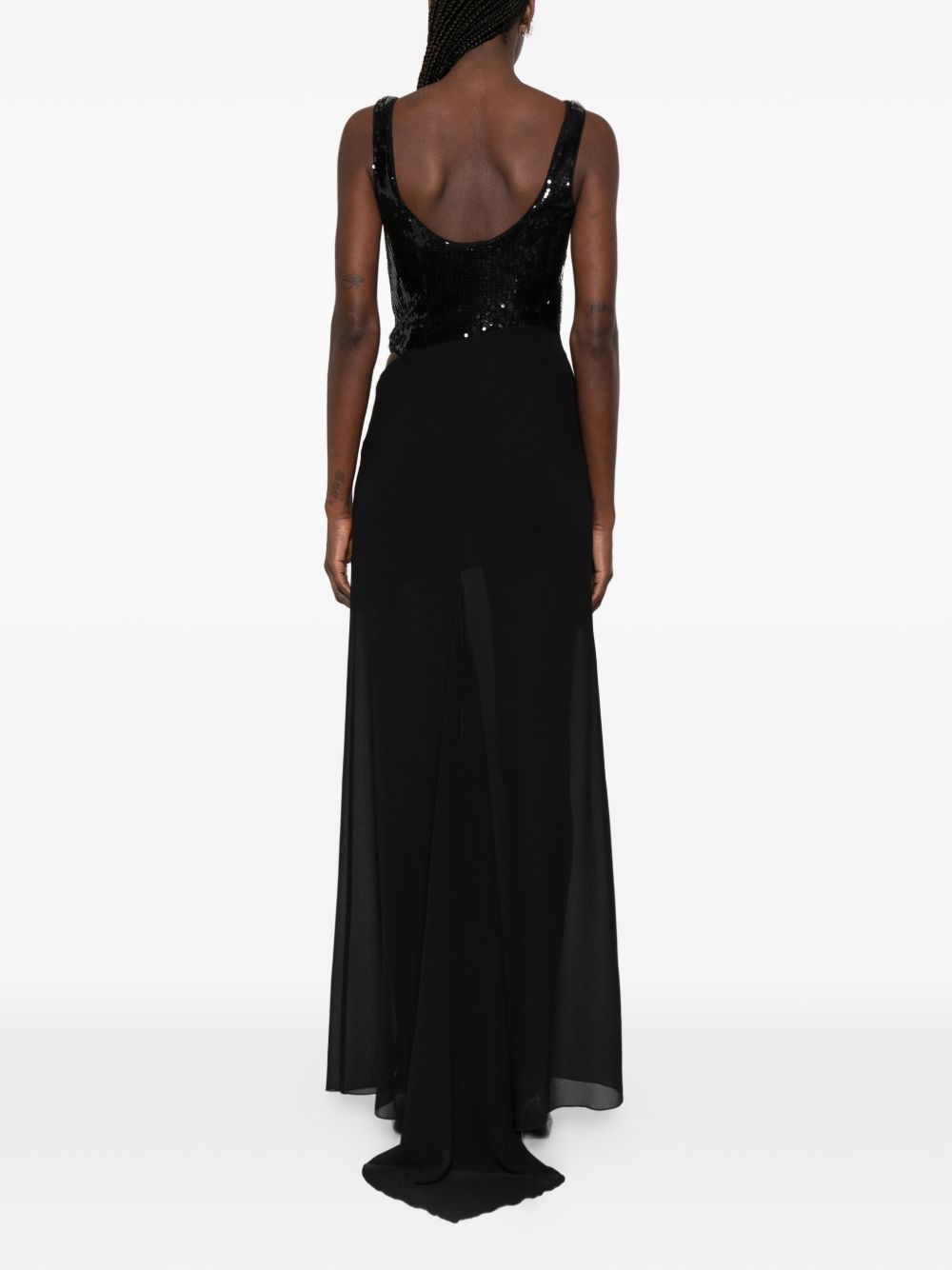 Abito lungo con paillettes e tulle 8A1629J401 K103 PATRIZIA PEPE 