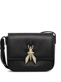 Borsa a tracolla in pelle con fibbia scultorea