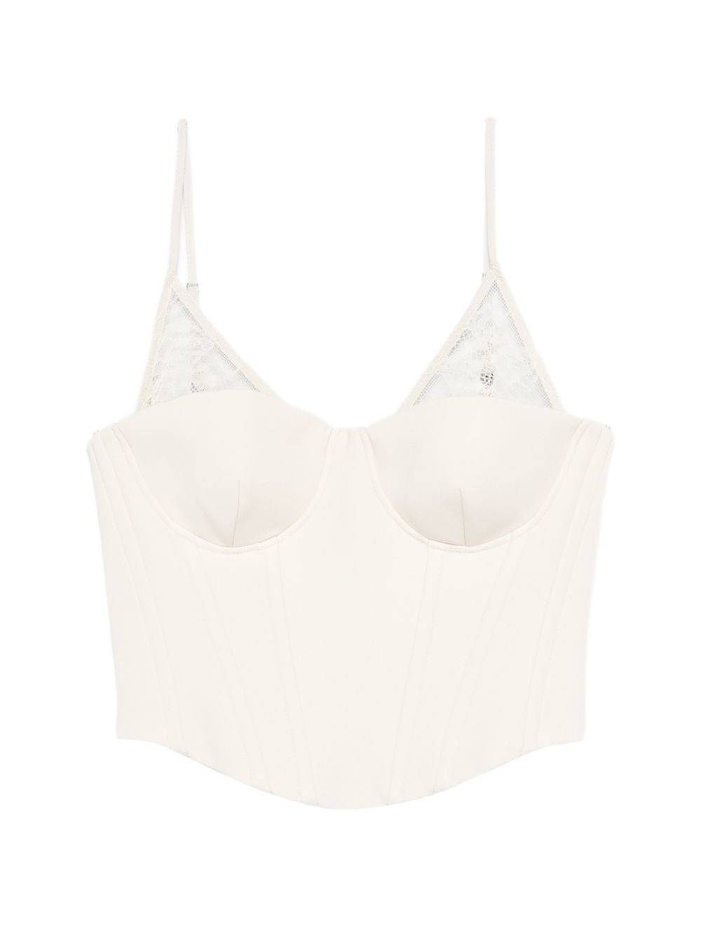 Top bustier in poliestere avorio con dettagli pizzo 8C0830A6F5 W409 PATRIZIA PEPE 