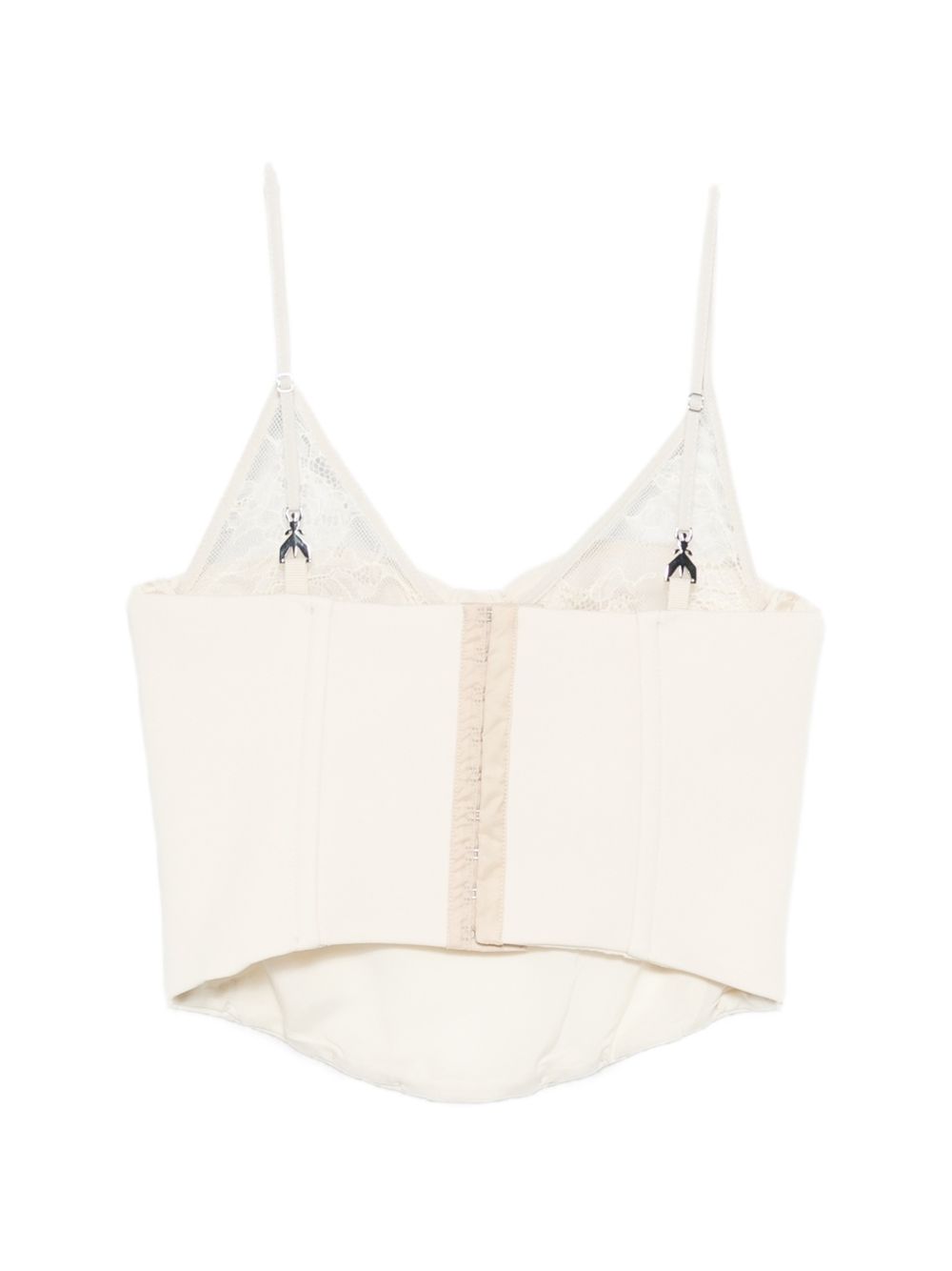 Top bustier in poliestere avorio con dettagli pizzo 8C0830A6F5 W409 PATRIZIA PEPE 