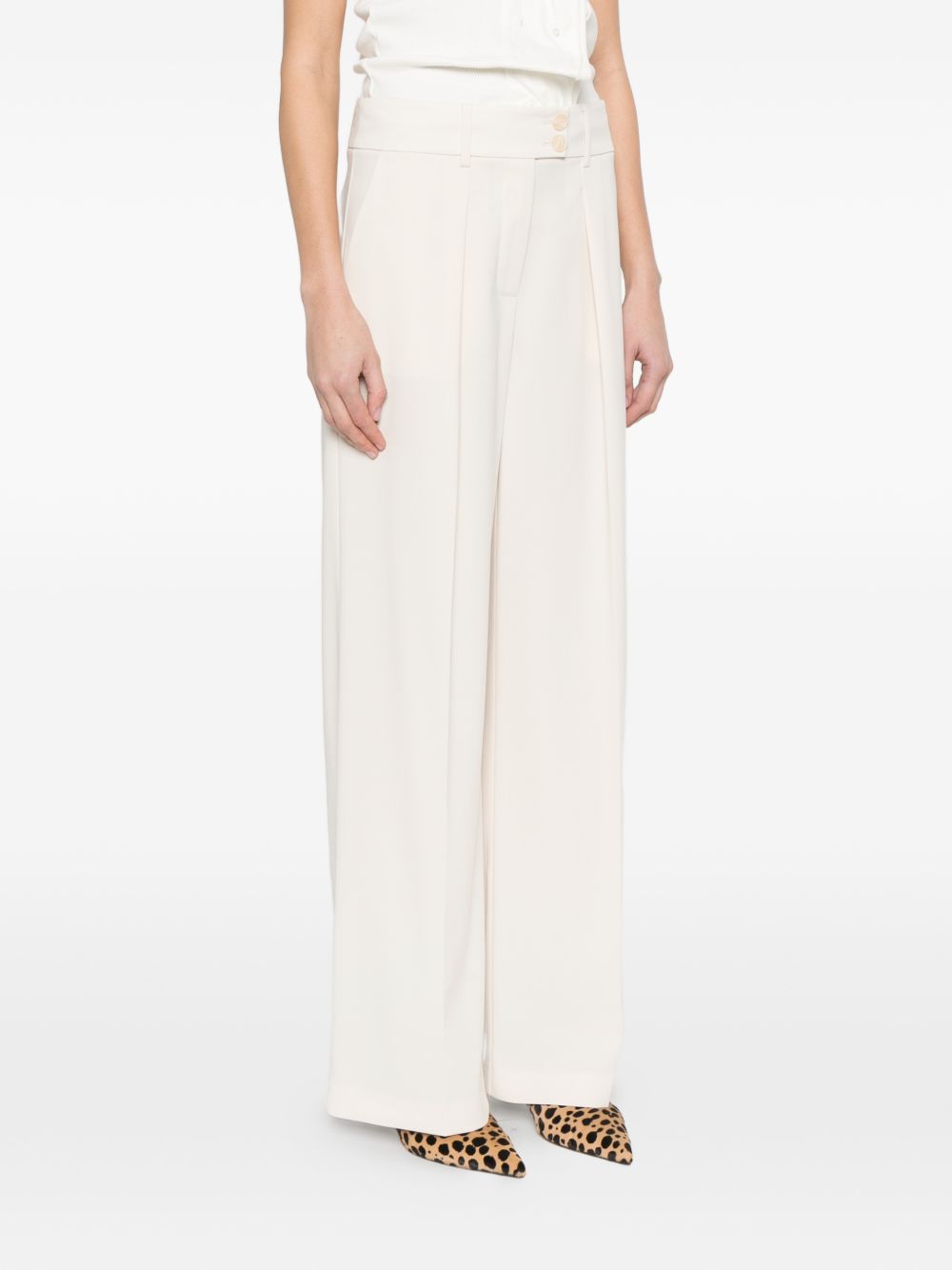 Pantaloni in poliestere a gamba larga con pieghe 8P1822A6F5 W409 PATRIZIA PEPE 