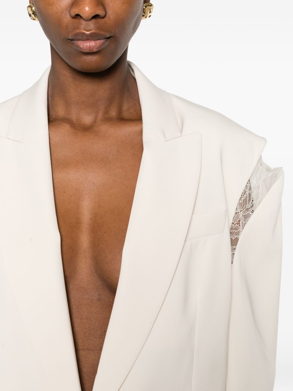Blazer avorio con inserti in pizzo 8S0566A6F5 W409 PATRIZIA PEPE 