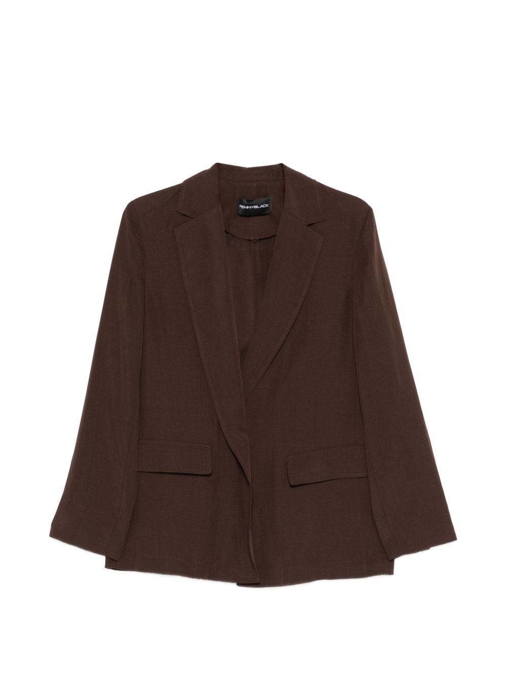Blazer in lyocell e lino con revers a dente 2611041183200 003 PENNY BLACK 